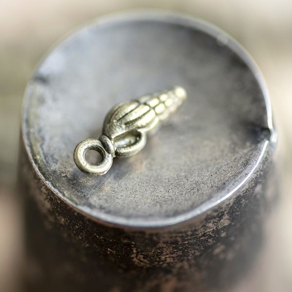 подвеска металлическая "ракушка", цвет античная бронза, 14x5x4 мм