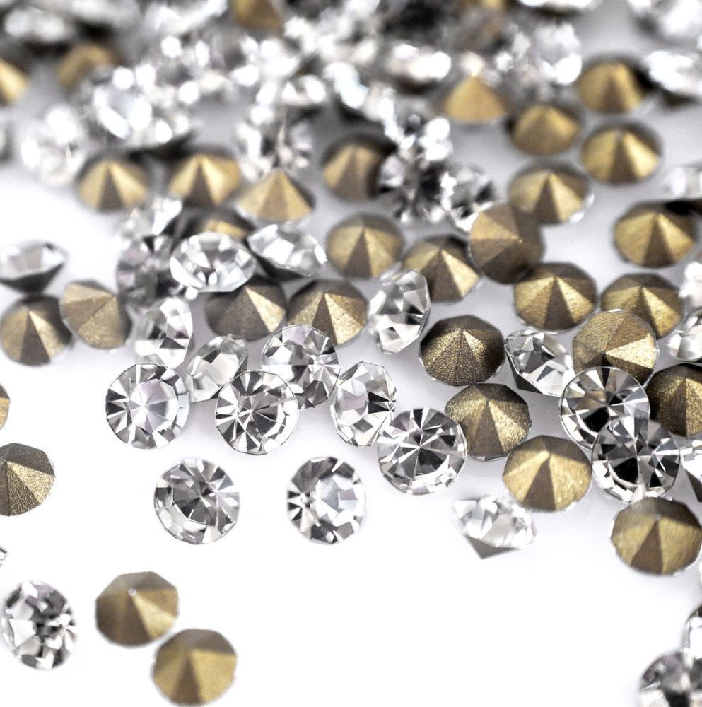 стразы ювелирные, конические, стекло, цвет crystal, 3.8 мм