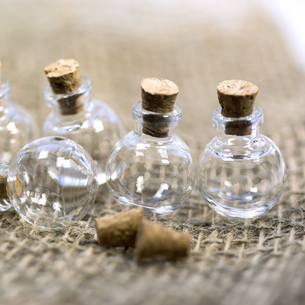 бутылочка с крышкой круглая, прозрачная, 24.5x20 мм