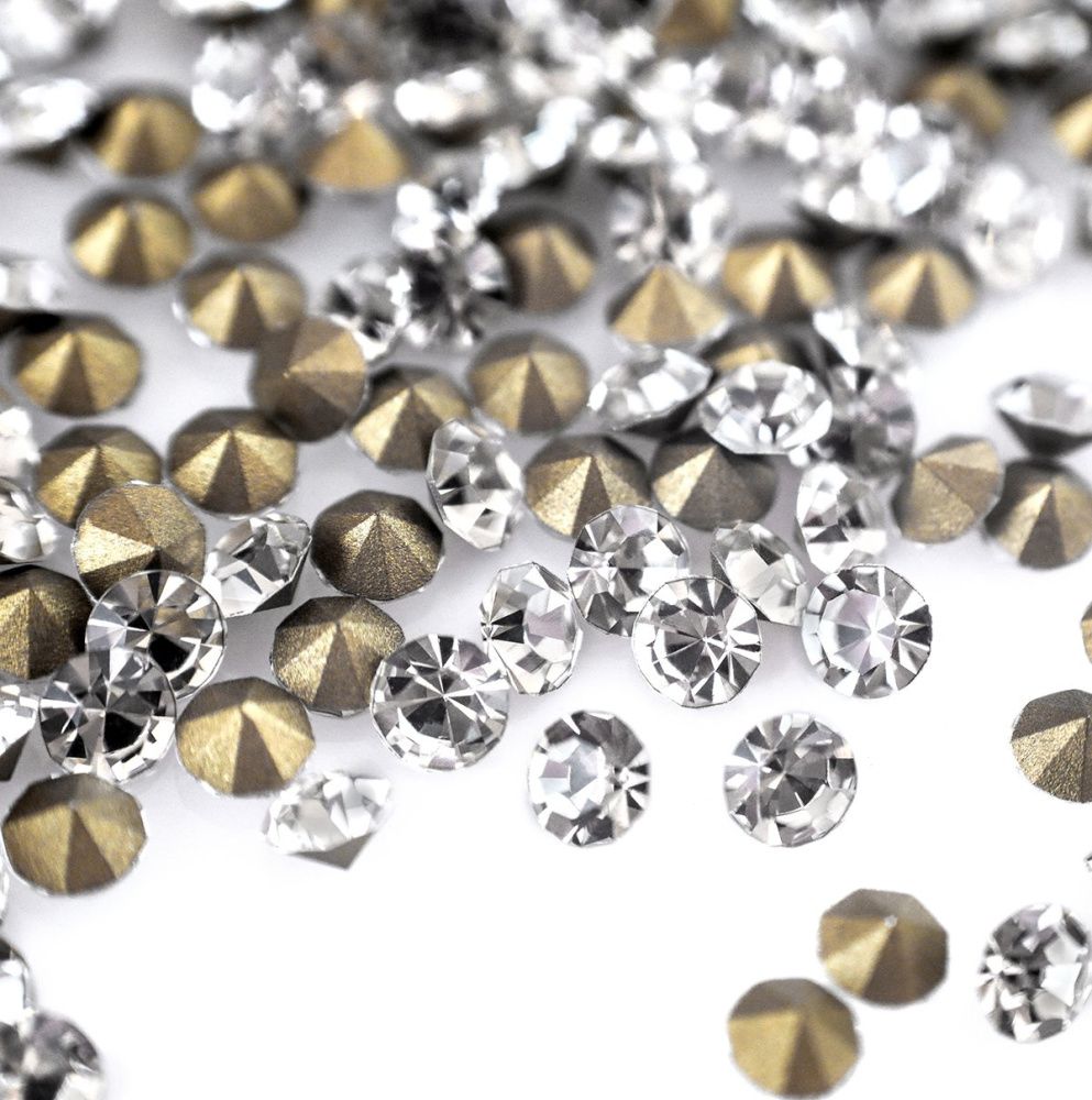 стразы ювелирные, конические, стекло, цвет crystal, 3.8 мм