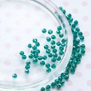 Бусина, стекло абакус 4, граненая, цвет изумрудный радужный, 4x3 мм (уп 50+/-10 шт)