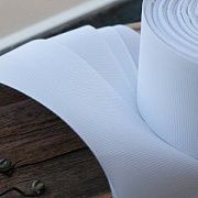 Лента репсовая, цвет белый, ширина 38 мм