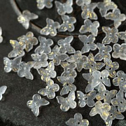 Бусина "Бабочка", стекло, цвет сливочный матовый, 10x12 мм