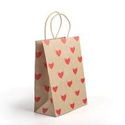 Пакет крафт "Сердечки", бумага, цвет бежевый, 8x15x21 см
