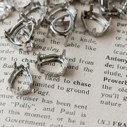 Цапы для стразов каплевидные, открытые, цвет платина, 14х10 мм