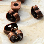 Фиксаторы для сережек, цвет красная медь, 5.5х4х3 мм