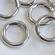 Замок-кольцо для брелоков, цвет платина, 24x4 мм