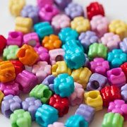 Бусина, акрил "Клевер", цветовой микс, 10х10х8 мм