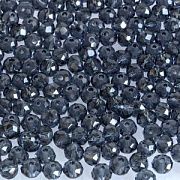 Бусина, стекло абакус 6, граненая, цвет стальной синий, 6х4 мм