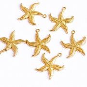 Подвеска металлическая "Морская звезда", цвет золото, 26x23.5x3 мм