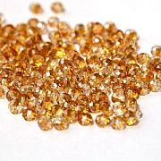 Бусина, стекло абакус 4, граненая, цвет корицы радужный, 4x3 мм (уп 50+/-10 шт)