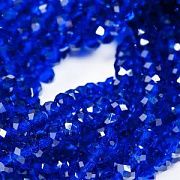 Бусина, стекло абакус 6, граненая, цвет королевский синий, 6х4 мм
