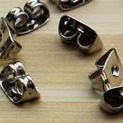Фиксаторы для сережек, цвет платина, 5.5х4х3 мм