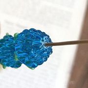 Бусина, Мурано "Малинка", голубой, 15х12 мм