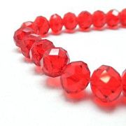 Бусина, стекло абакус 6, граненая, цвет алый, 6х5 мм