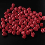 Бусина им.коралла "Тюльпан", цвет красный, 8-8.5x6.5-7 мм