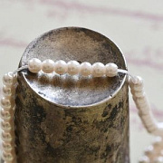 Бусина, имитация жемчуга, стекло 3, цвет розовый бледный, 3 мм (уп 100+/-10 шт)