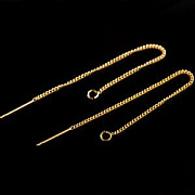 Пуссеты "Лайн", позолоченные, цвет золото, 82-85x1 мм