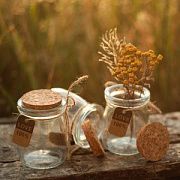 Бутылочка с крышкой, с тегом, прозрачная, 5.5x7.5 см