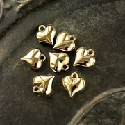 Подвеска металл "Сердечко 3Д", цвет золото, 16x14x6 мм