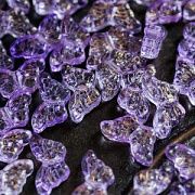 Бусина "Бабочка ночная", стекло, цвет св.сиреневый с фольгой, 15x8x4.5 мм