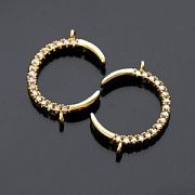 Коннектор "Полумесяц", цирконий, позолота, 21.5x15x2 мм