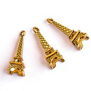 Подвеска металлическая "Эйфелева башня", цвет античное золото, 24х8х7 мм