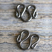 Замок для украшений "М", цвет черный, 14.5x12x1.5 мм