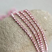 Цепочка "Стар", со стразами Cristal, цвет розовый, 2.5 мм, стразовая лента