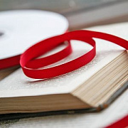 Лента репсовая, цвет красный, ширина 9.5 мм