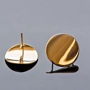 Пуссеты "Диск", позолоченные, 18 мм