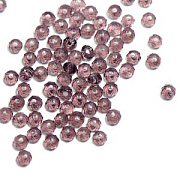 Бусина, стекло абакус 6, граненая, цвет светло-сиреневый, 6х4 мм