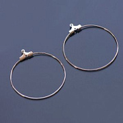 Заготовка для сережек круглая "Обруч", покрытие платина, 39.5x36x0.8 мм