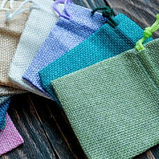 Мешочек холщовый, цветовой микс, 90х70 мм