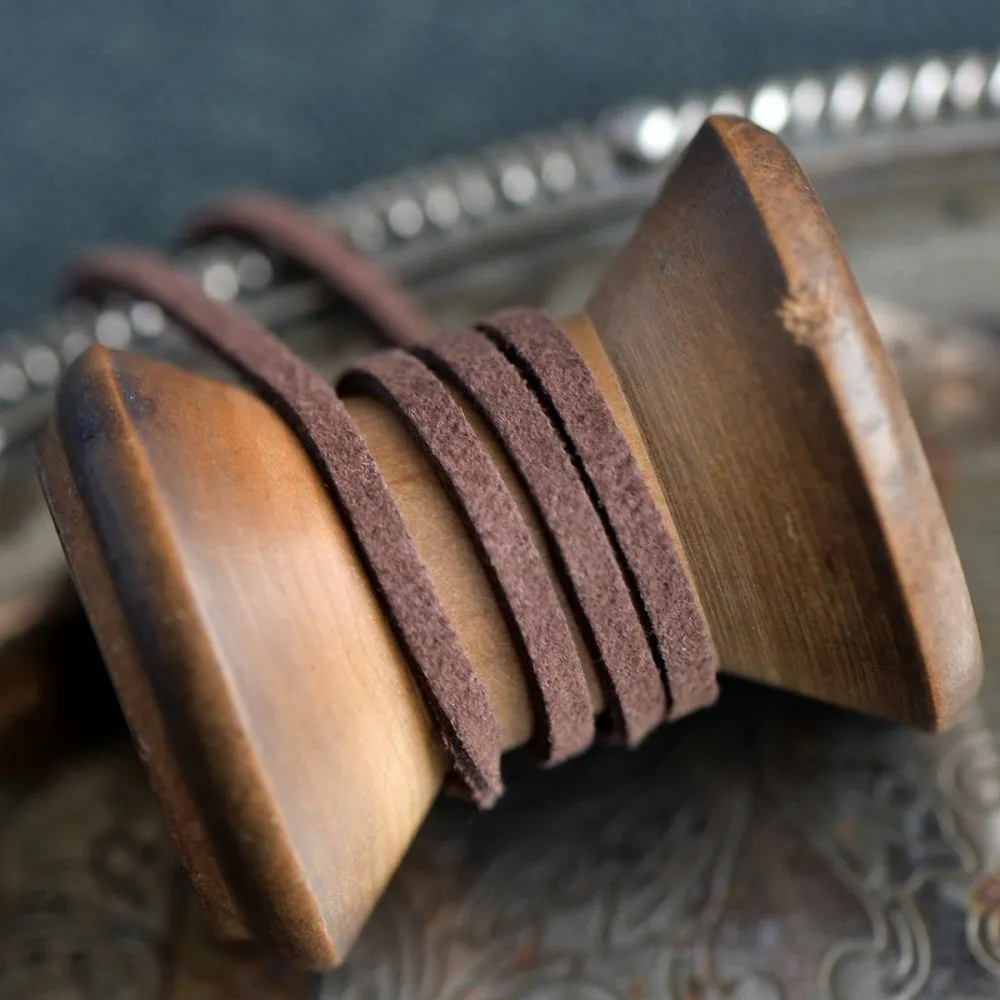 шнур из искусственной замши, шоколадный, 3х1.5 мм