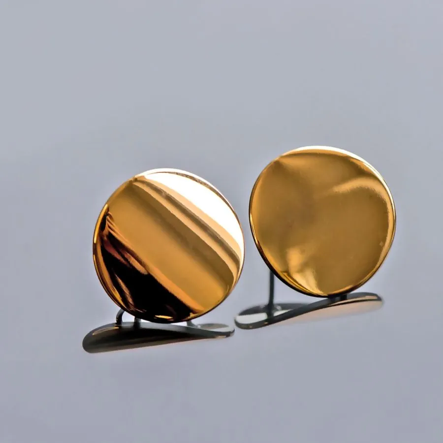 пуссеты "диск", позолоченные, 18 мм