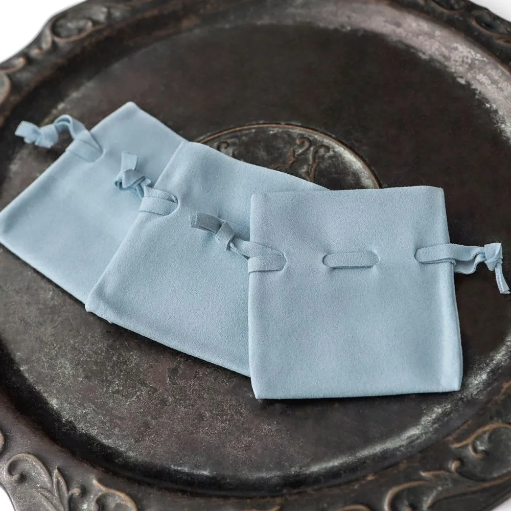 мешочек для украшений, микрофибра, цвет голубой, 8x7 см