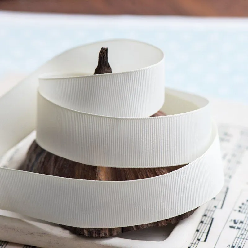 лента репсовая, цвет белый теплый, ширина 25 мм ленты