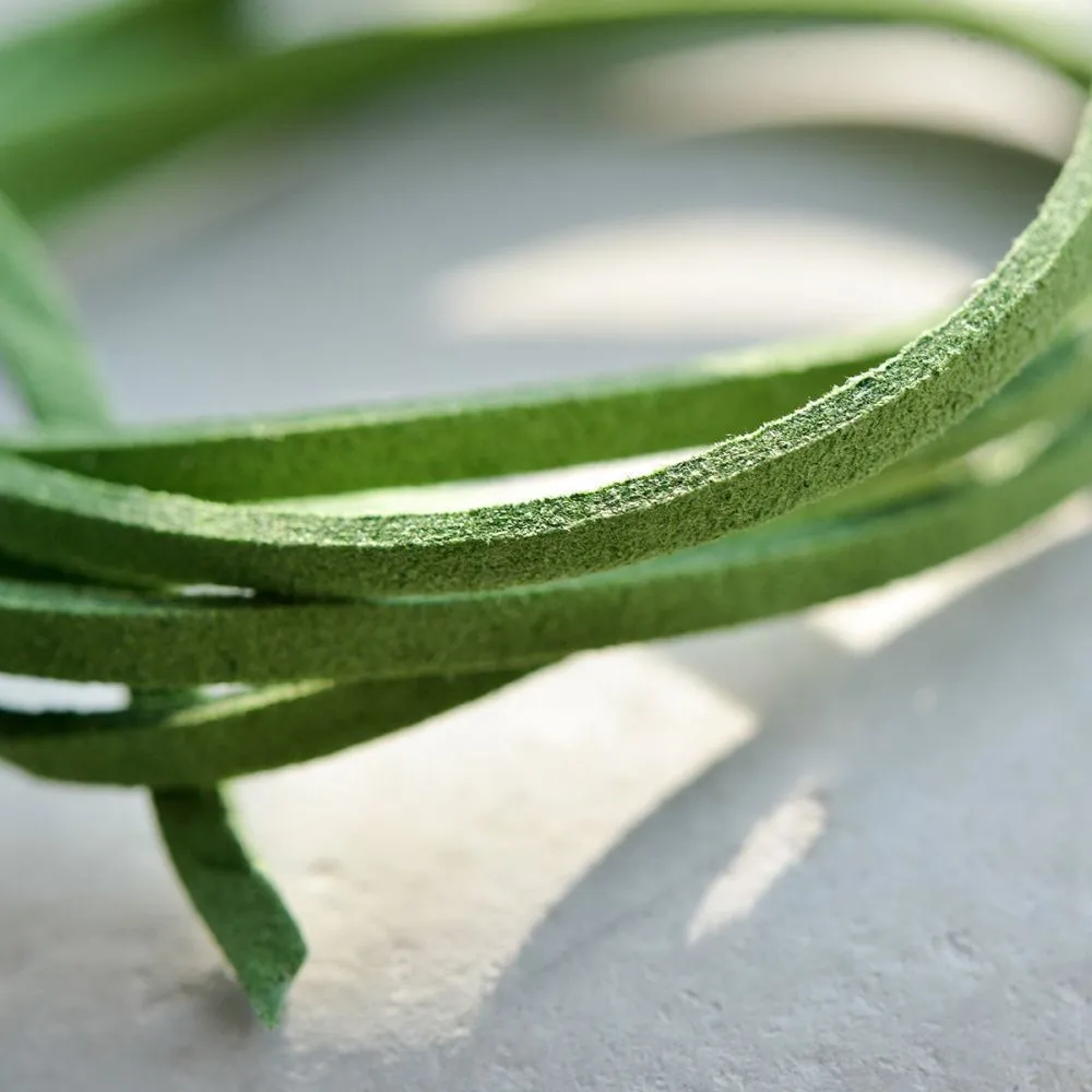 шнур из искусственной замши, светло-зеленый, 3х1.5 мм