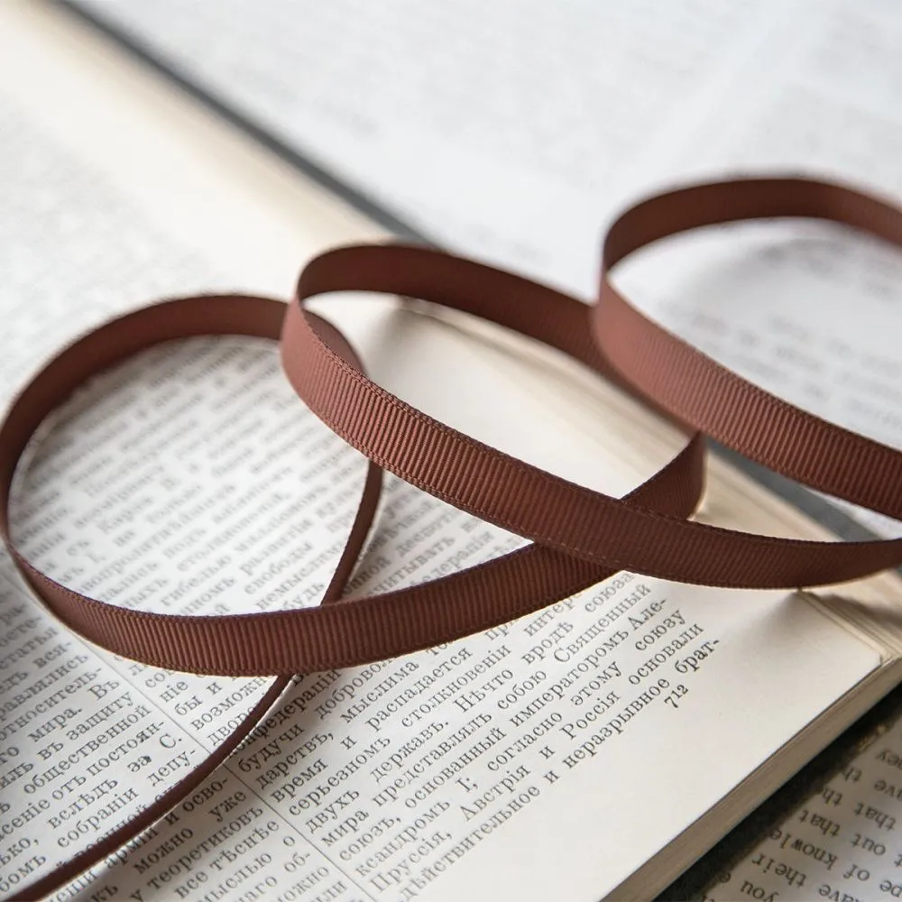 лента репсовая, цвет шоколадный, ширина 9.5 мм ленты