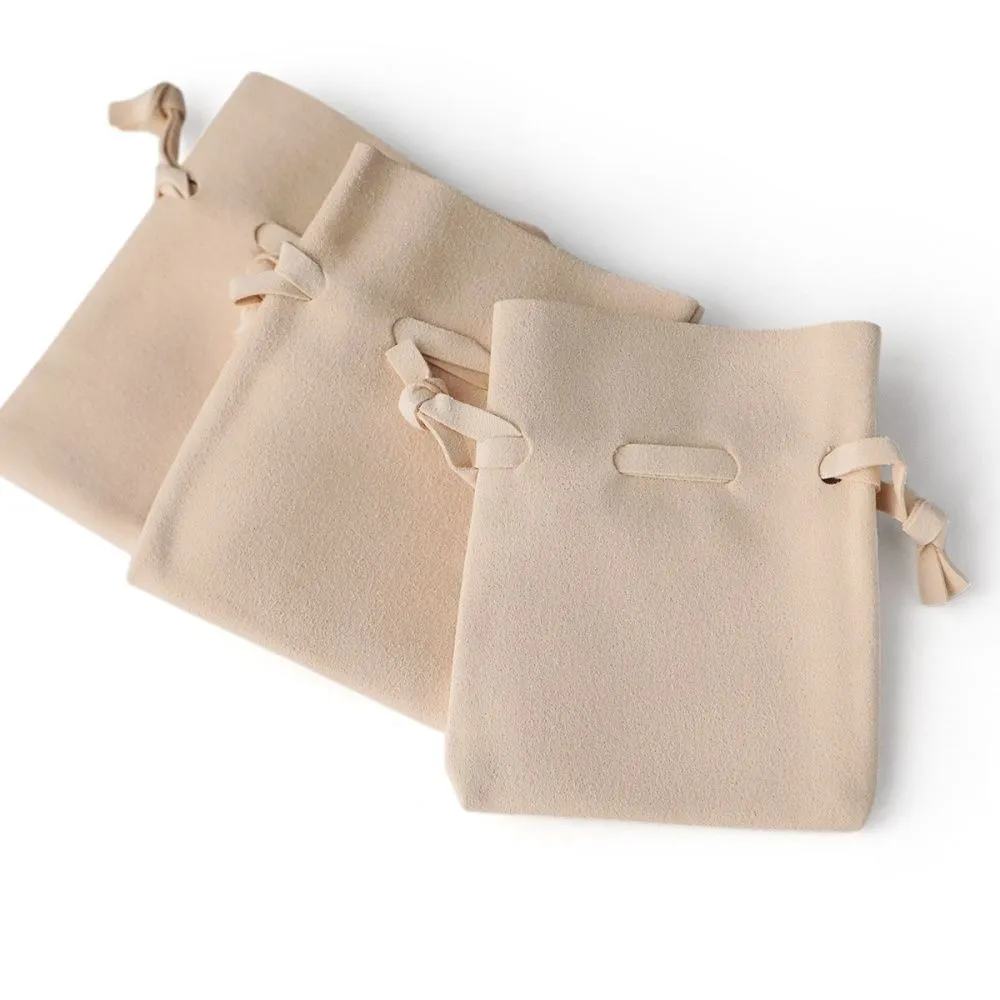 мешочек для украшений, микрофибра, цвет сливочный, 10x8 см