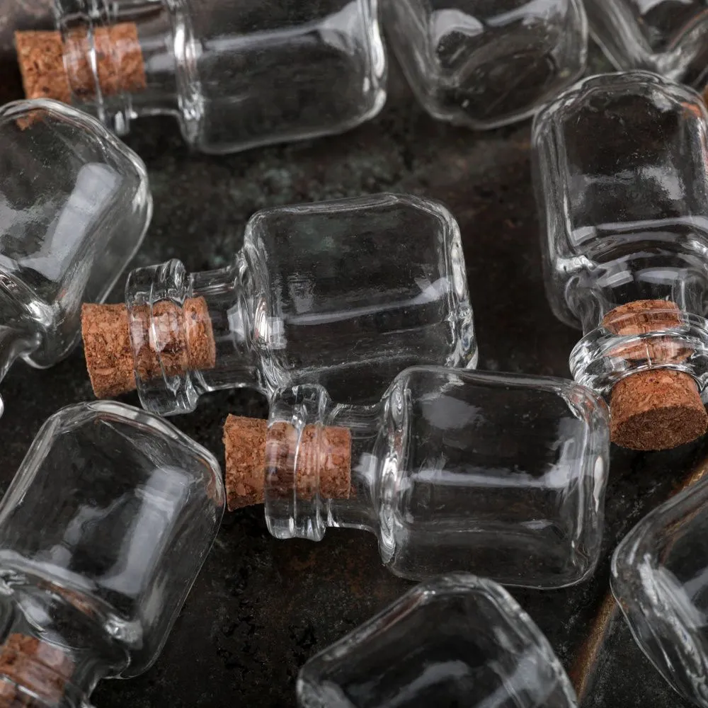 бутылочка с крышкой, прозрачная, 25x14x14 мм