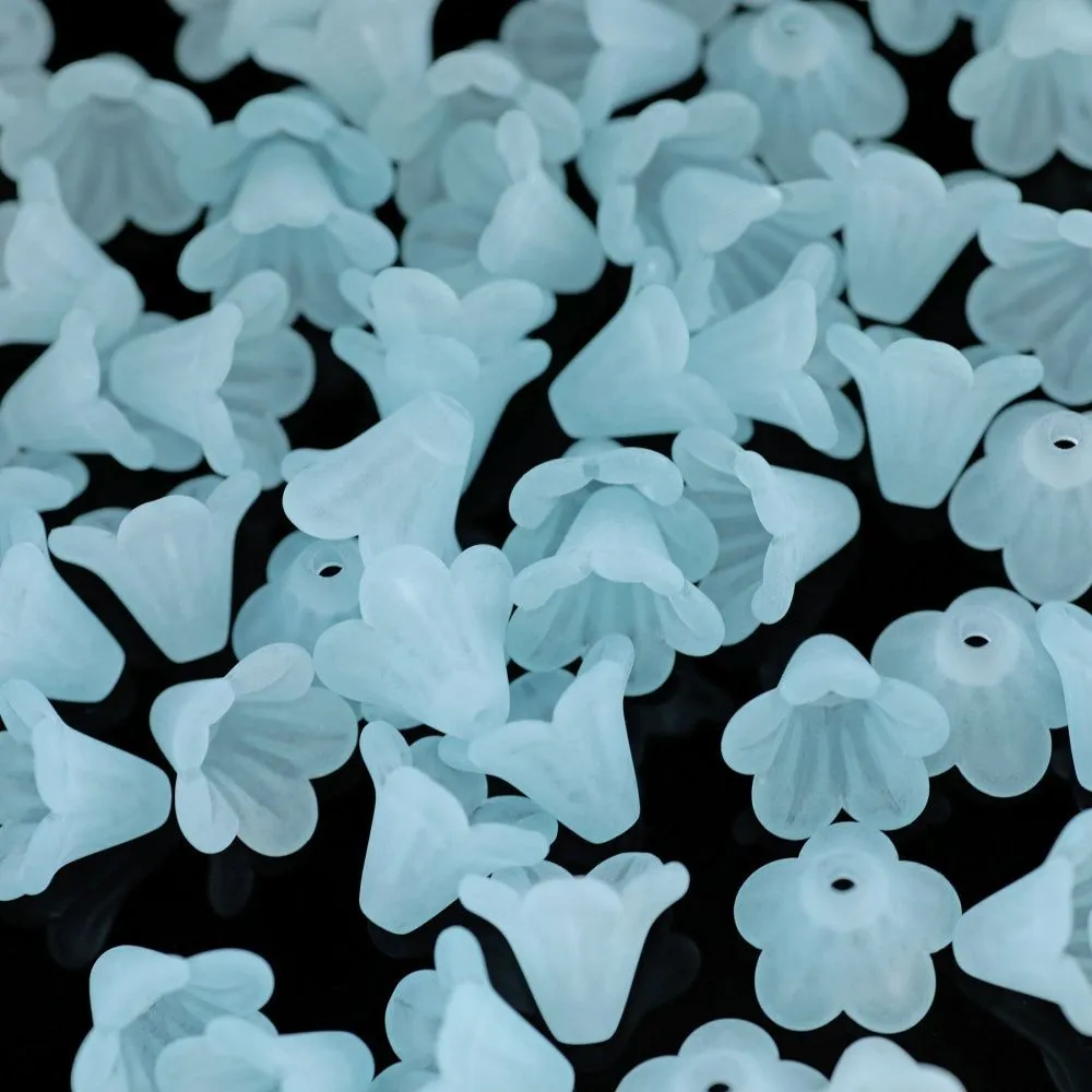 бусина, акрил "колокольчик", матовая, цвет аквамарин, 14x10 мм