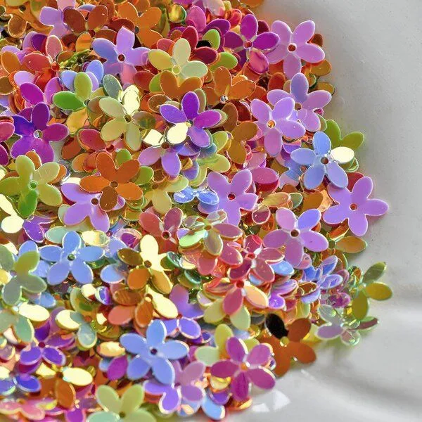 пайетки граненые, цвет разноцветный радужный, 10 мм